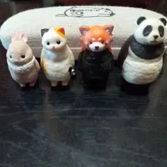 動物カプセルトイセット（ウサギ・猫・レッサーパンダ・パンダ）