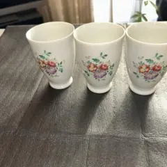 ナルミ 花柄 湯飲み 3個セット