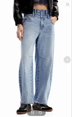 Desigual☆デシグアル ダブルウエスト バルーンジーンズ 34