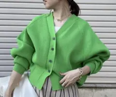 DOUDOU ドゥドゥ　カーディガン　グリーン