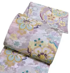 A 105袋帯 六通華紋柄 金銀糸桜　振袖向き　着物