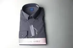 a.v.v HOMME　M(39-82)黒グレー無地 BDワイシャツ 形態安定