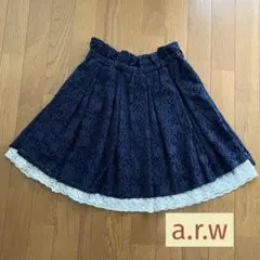 a.r.w アロー スカート Mサイズ レース ネイビー ARROW フレアのサムネイル