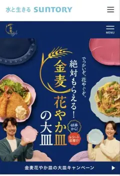 金麦花やか皿の大皿３皿分キャンペーン 応募券