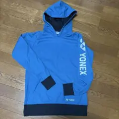 YONEX フード付きジャージ 青　裏起毛