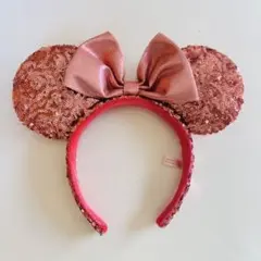 カチューシャ　ミニー キラキラ スパンコール ピンク ディズニー 限定