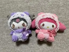 サンリオ　マイメロ・クロミ　もこもこパンダ　ぬいぐるみ