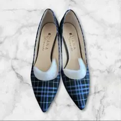 【美品】DIANA bluecheck パンプス 23cmのサムネイル