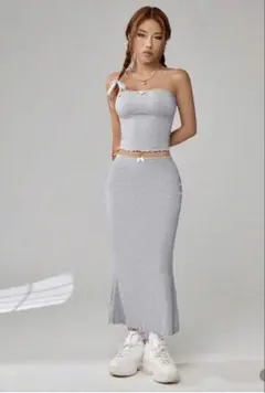 SHEIN グレー スカートセットアップ