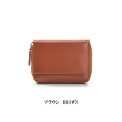 本革 牛革 メンズ ミニ財布 レディース カードケース 男女兼用 ブラウン