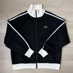 moment+ ロゴ刺繍トラックジャケット M ブラック