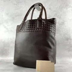 極美品 ボッテガヴェネタ イントレチャート トートバッグ ブラウン173185