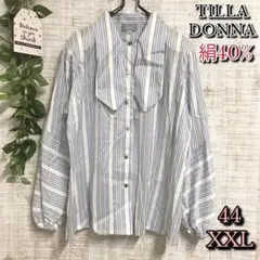 【TILLA DONNA】トップス シャツ 44 XXL シャツ 絹40% 長袖
