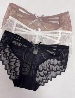 可愛いレースレディースショーツ下着パンツ 肌に優しい【L 3枚セット】