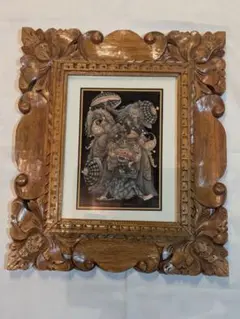 バリの民芸品♡額入り絵画　美品 バリの民芸品♡額入り絵画 美品
