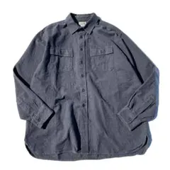 【90s】L.L.Bean シャモアクロス コットン 長袖シャツ グレー XL