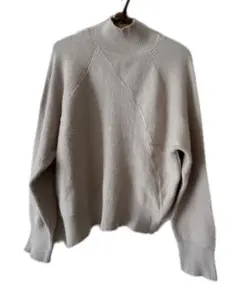 MICHEL KLEIN レディース　ハイネックニット　グレー　切替デザイン