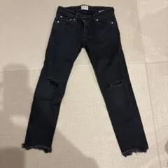 ungrid ストレッチ スキニーデニム フレイドヘムストスリ 25