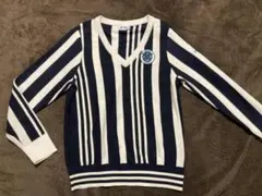 アディダス　ゴルフ レディース Vネック ニット セーター ネイビー ホワイト