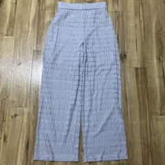 タグなし　ハイウエスト　レースワイドパンツ