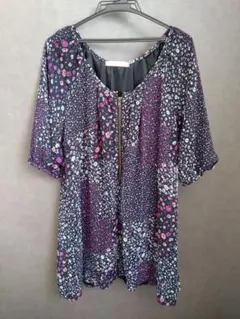 Ray Cassin レイカズン 七分袖 ワンピース チュニック 花柄 裏地付