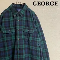 GEORGE 00s ネルシャツ BDシャツ ブラックウォッチ チェック