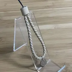 美品　ボッテガ　ストラップ　イントレチャート　ベージュ　携帯　キーホルダー
