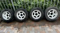 廃盤品 ジムニーハードタックル ホイールスタッドレスタイヤ付き ジムニースタッドレス4本ホイールタイヤセット17年製