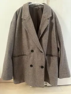 チェック柄 ダブルブレスト テーラードジャケット