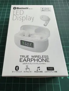 Bluetooth LEDディスプレイ ワイヤレスイヤホン　ホワイト　新品未開封