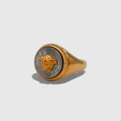新品正規品　VERSACE メドゥーサ リング ゴールド シルバー 　サイズ１５のサムネイル