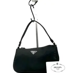 《美品》PRADA 三角ロゴ ナイロン アクセサリーポーチ ミニハンドバッグ