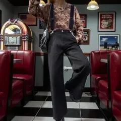 大人気‼️ブラックデニム サロペット ワイドレッグ