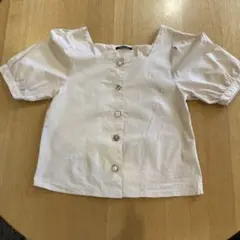 one way ベージュ パフスリーブ シャツ　ストレッチ性ありのサムネイル