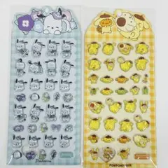 海外限定　サンリオ　ポチャッコ　ポムポムプリン　3D ぷっくり　シール　2種