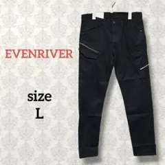 イーブンリバー【L】タグ付き ソリッドストレッチライトファスナーカーゴ ネイビー