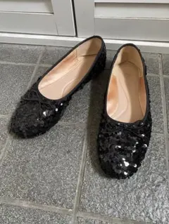 zara スパンコール バレエシューズ ブラック 39のサムネイル