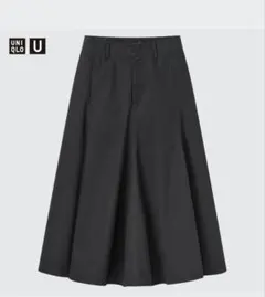 UNIQLO　フレア　ロング　スカート　ブラック　黒　綿100%　レディース