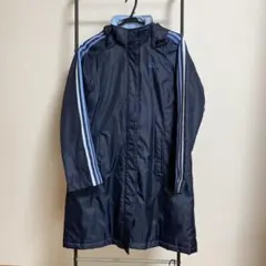 adidas ネイビー フード付きコート