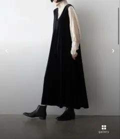 foufou ノースリーブベロアワンピース サイズ1 ブラック foufou THE DRESS #16 ノースリーブベロアワンピース