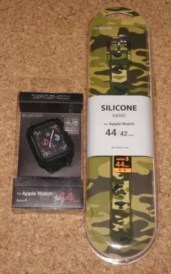 新品★エレコム Apple Watch 4/5/6/SE[44]ゼロショック黒＋