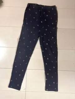 プティマイン　ネイビー 花柄 キッズスパッツ 100cm~