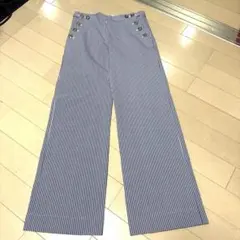 【LA JOCONDE】ストライプ柄マリンパンツ　M タグ付き