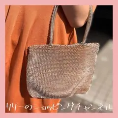 即購入OKハンドメイドビーズバッグワイヤーバッグゴールド 中サイズ 