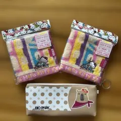長崎限定HELLO KITTY ミニタオル2枚とバイオパークポーチ