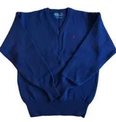 【美品】90s Polo Ralph Lauren ラムウールVネックニット L