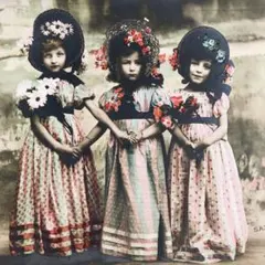 フランス製　アンティーク　額用　刺繍絵画　enfants 子どもたち 特価】フランス製 アンティーク 額用 刺繍絵画 enfants 子どもたち