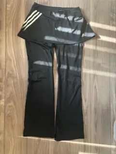 adidas ブラック フィットネスパンツ 3本ライン