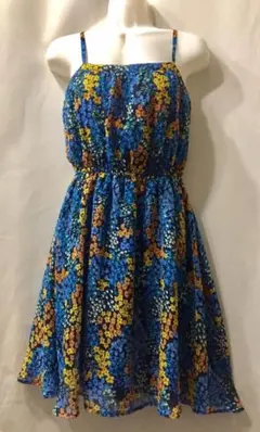 美品　きれい色　Forever21 花柄 ブルー　花  ワンピ チュニック M