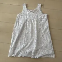 ピンクアドベ レース ロングタンクトップ ノースリーブミニワンピース 森ガールのサムネイル